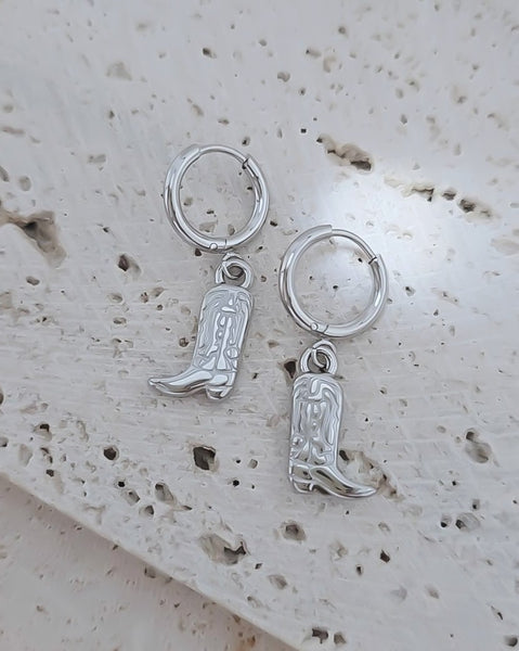 New Cowboy / Cowgirl Boots Hoop Earrings (Small) *Choose your Metal*