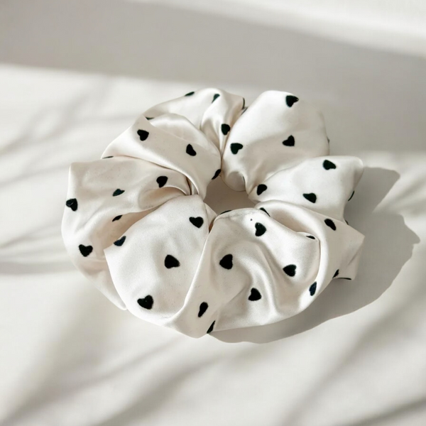Heart Print Luxe Size Scrunchie *Choose your color*