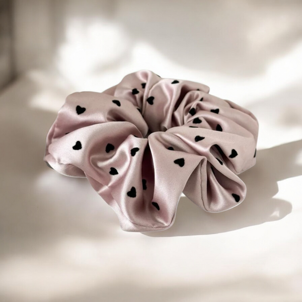 Heart Print Luxe Size Scrunchie *Choose your color*