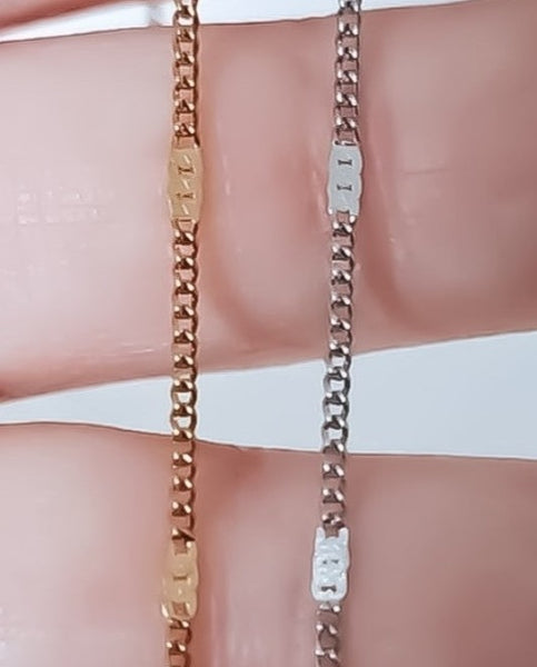 New Dainty Rectangle Station Bracelet  *Choose your Metal*