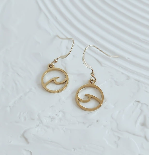 New Dainty Ocean Wave Earrings  * Choose your Metal*