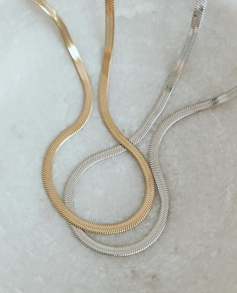 New Herringbone Chain Necklace (3mm)  * Choose your Metal*