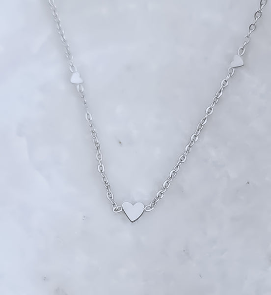 New Dainty Triple Hearts Necklace  * Choose your Metal*