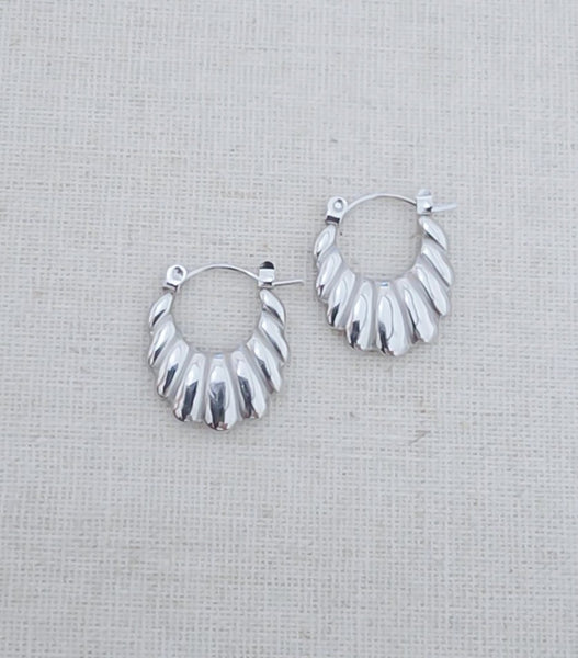 OBSESSED Petite Sculpted CLÉO Hoops Earrings  *Choose your Metal*
