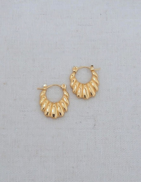 OBSESSED Petite Sculpted CLÉO Hoops Earrings  *Choose your Metal*
