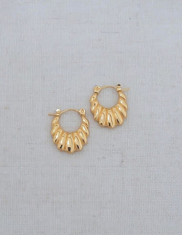 OBSESSED Petite Sculpted CLÉO Hoops Earrings  *Choose your Metal*