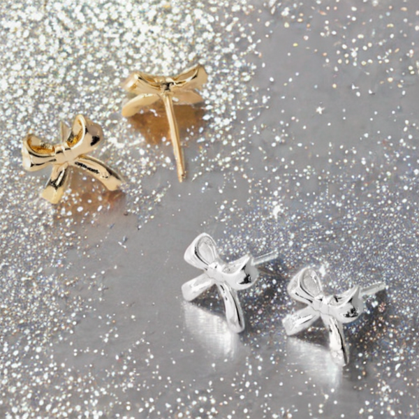 *RESTOCKING SOON* The Cutest Tiny Bow Ribbon Studs *Must Have* Choose Your Metal