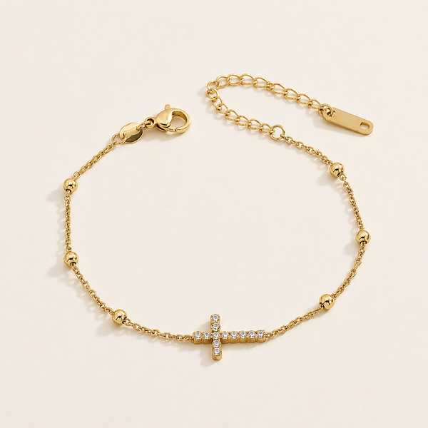 New CZ Cross Bracelet  *Choose your Metal*