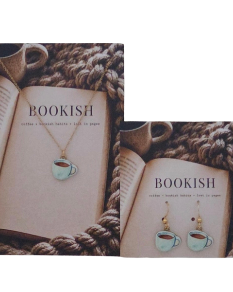 BOOKISH: Enamel Charm Necklace, Enamel Charm Shorty Earrings *Choose Necklace, Earrings or the set*