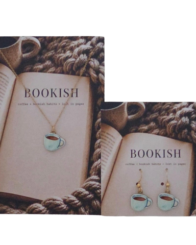 BOOKISH: Enamel Charm Necklace, Enamel Charm Shorty Earrings *Choose Necklace, Earrings or the set*
