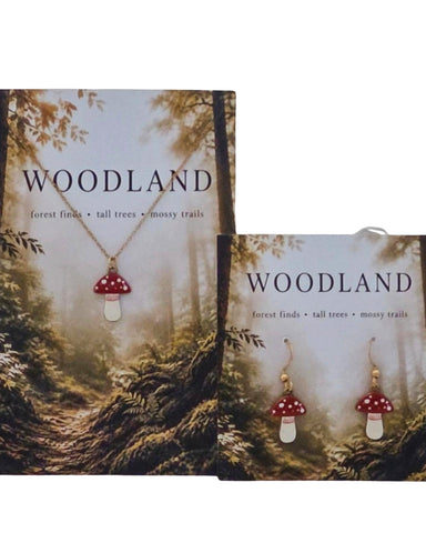 WOODLAND:  Enamel Charm Necklace, Enamel Charm Shorty Earrings *Choose Necklace, Earrings or the set *