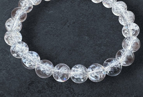 Absolutely Stunning Clear Quartz • Prismatic Inclusions (8mm beads)