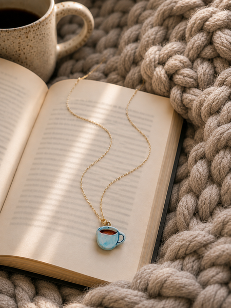 BOOKISH: Enamel Charm Necklace, Enamel Charm Shorty Earrings *Choose Necklace, Earrings or the set*