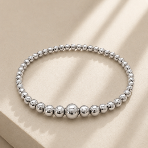 New The Perfect Beaded 4mm-8mm Graduated Focal Bracelet *Choose your metal*