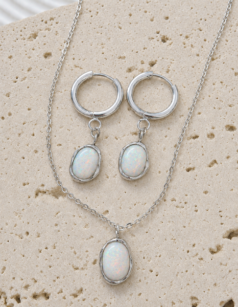 New Luxe Opal Oval Huggie Hoop Earrings *Choose your Metal*