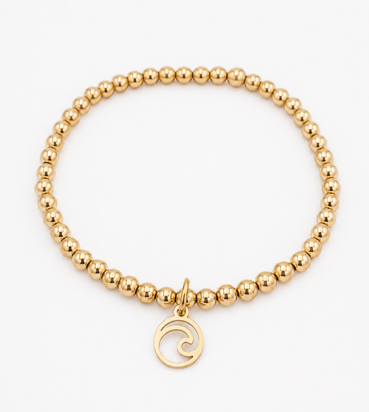 Beaded Mini Ocean Wave Charm Bracelet *Choose your metal*