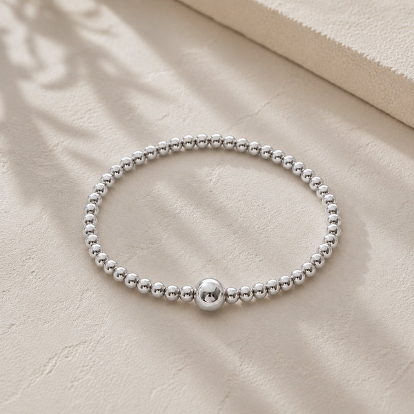 New The Perfect Beaded Ball 8mm Focal Bracelet *Choose your metal*