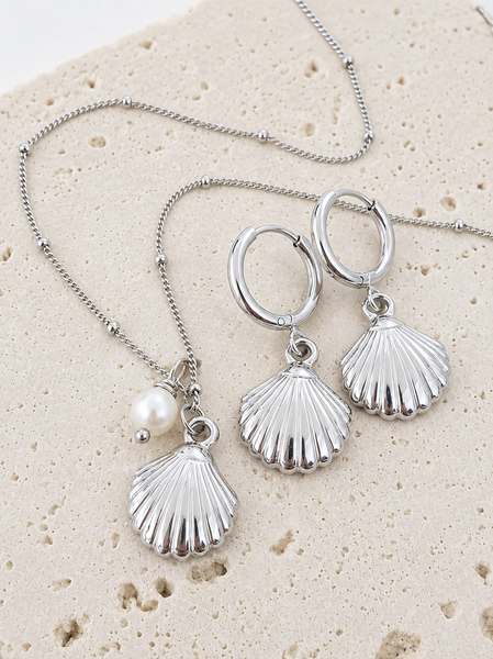 New Beachy Seashell Huggie Hoop Earrings *Choose your Metal*