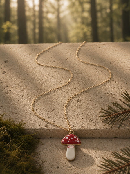 WOODLAND:  Enamel Charm Necklace, Enamel Charm Shorty Earrings *Choose Necklace, Earrings or the set *
