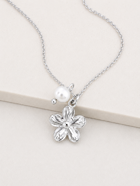 Hibiscus Flower Charm NECKLACE *choose your metal*