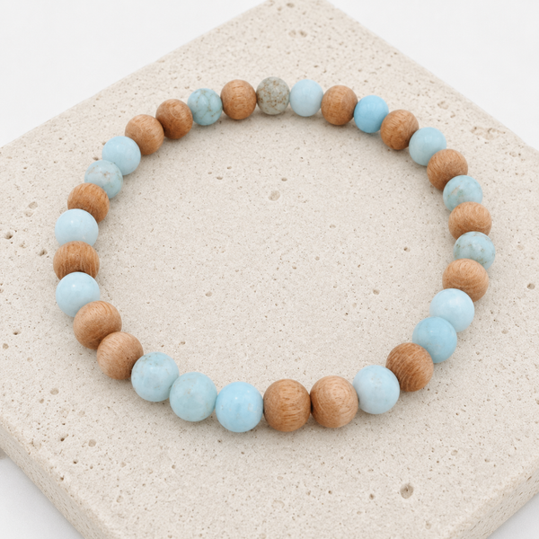 Rosewood + Aqua  Howlite Bracelet (Featured in our East Coast Shoreline Stack)