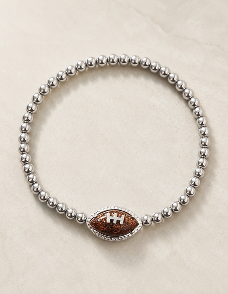 New! Sports Bracelet: Sparkling Goldstone Football Bracelet *MUST HAVE for Game Day!* Choose your metal