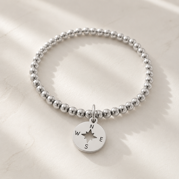 Compass Beaded Bracelet *Choose your metal*