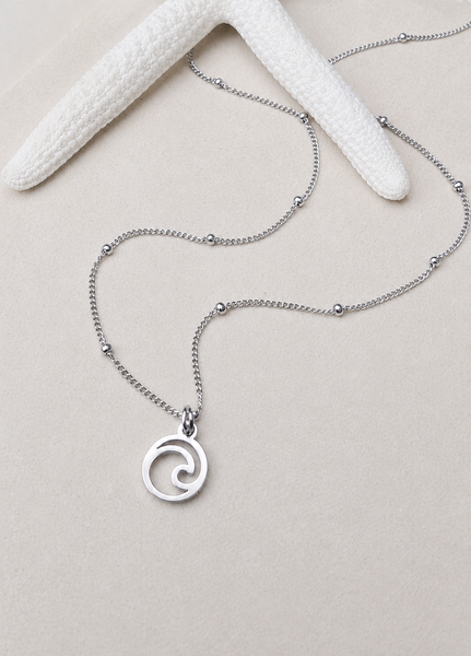 Mini Ocean Wave Charm NECKLACE *choose your metal*
