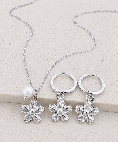 Hibiscus Flower Charm EARRINGS *choose your metal*