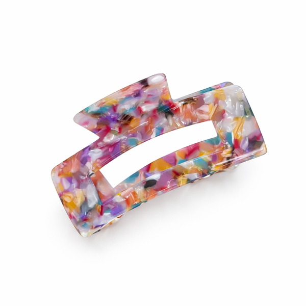 Harlow Watercolour Confetti - Rectangle Hair Claw Clip