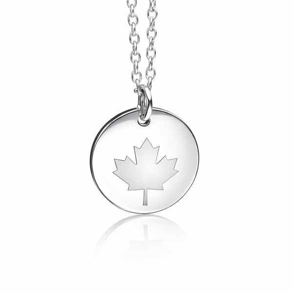 Canadian Maple Leaf Disc Necklace // Oh Canada Eh// Canada Day *CHOOSE YOUR METAL*