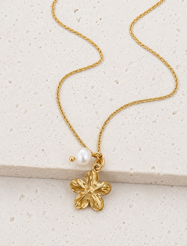Hibiscus Flower Charm NECKLACE *choose your metal*
