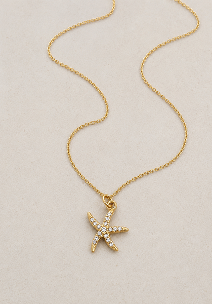 Mini CZ Starfish Ocean Beach NECKLACE *choose your metal*