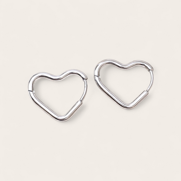 New Everyday Must Have Open Heart Hoop Earrings  * Choose your Metal*
