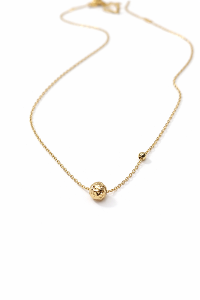 New Hammered Ball w/ side ball accent Necklace  * Choose your Metal*