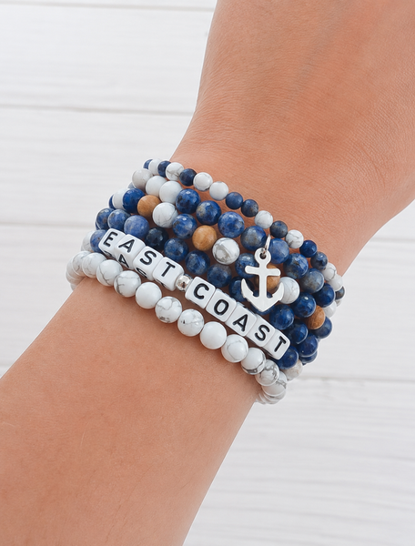 EAST COAST Stack ⚓️ Six piece gemstone bracelet set