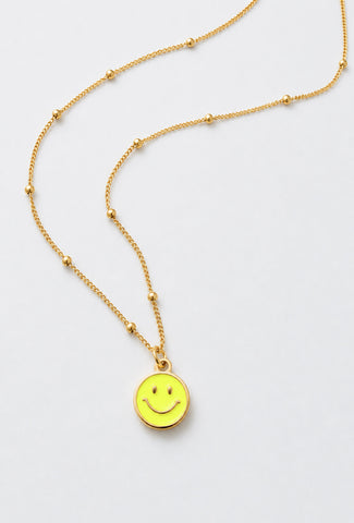 Dainty Enamel Smiley Happy Face Necklace *CHOOSE YOUR COLOR*