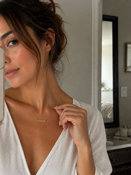 New mama Print Necklace  * Choose your Metal*