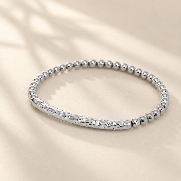 Hammered Tube Bar Bracelet *Choose your metal*
