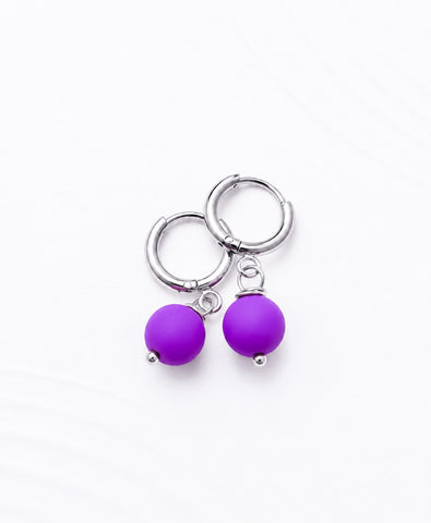 New Hot Fuschia Wire Wrap Huggie Hoop Earrings *Choose your metal*