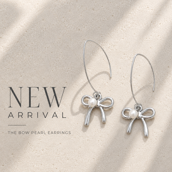 New Bow Pearl Drop Earrings *Choose your Metal*