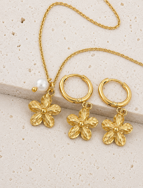 Hibiscus Flower Charm EARRINGS *choose your metal*
