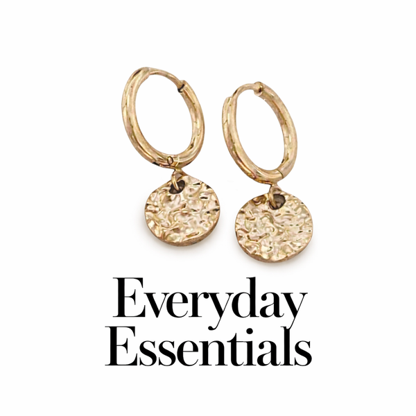 New Small Hammered Disc Huggie Hoop Earrings *Choose your Metal*