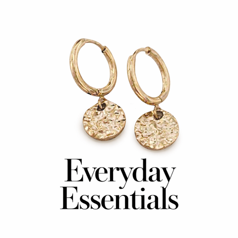 New Small Hammered Disc Huggie Hoop Earrings *Choose your Metal*