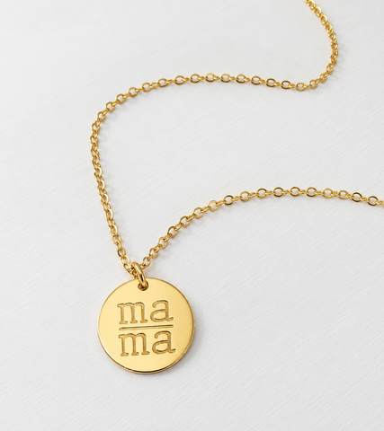 Engraved Mama Disc Necklace // Gifts for Mom// Mother's Day *CHOOSE YOUR METAL*