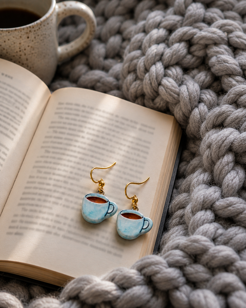 BOOKISH: Enamel Charm Necklace, Enamel Charm Shorty Earrings *Choose Necklace, Earrings or the set*