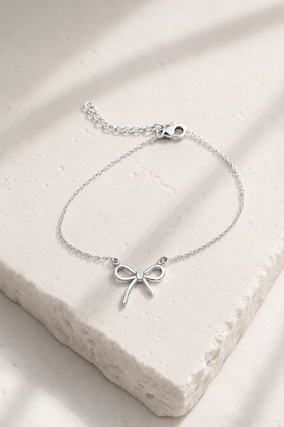 New The Perfect Ribbon Bow Chain Bracelet  * Choose your Metal*