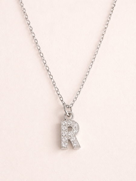 New CZ Initial Necklace * Choose your Metal and Letter*