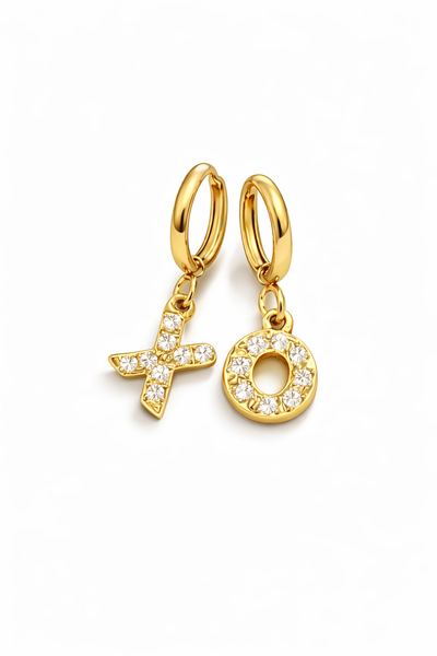 Hugs and Kisses CZ Mismatch X O Huggie Hoop Earrings *OBSESSED!* Choose Your Metal