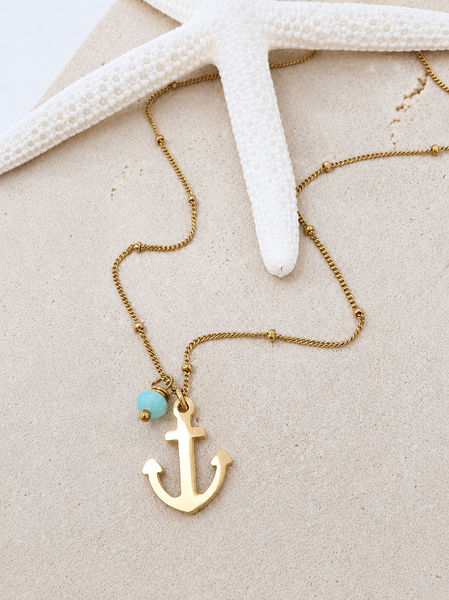 Anchor Nautical Ocean Beach NECKLACE *choose your metal*
